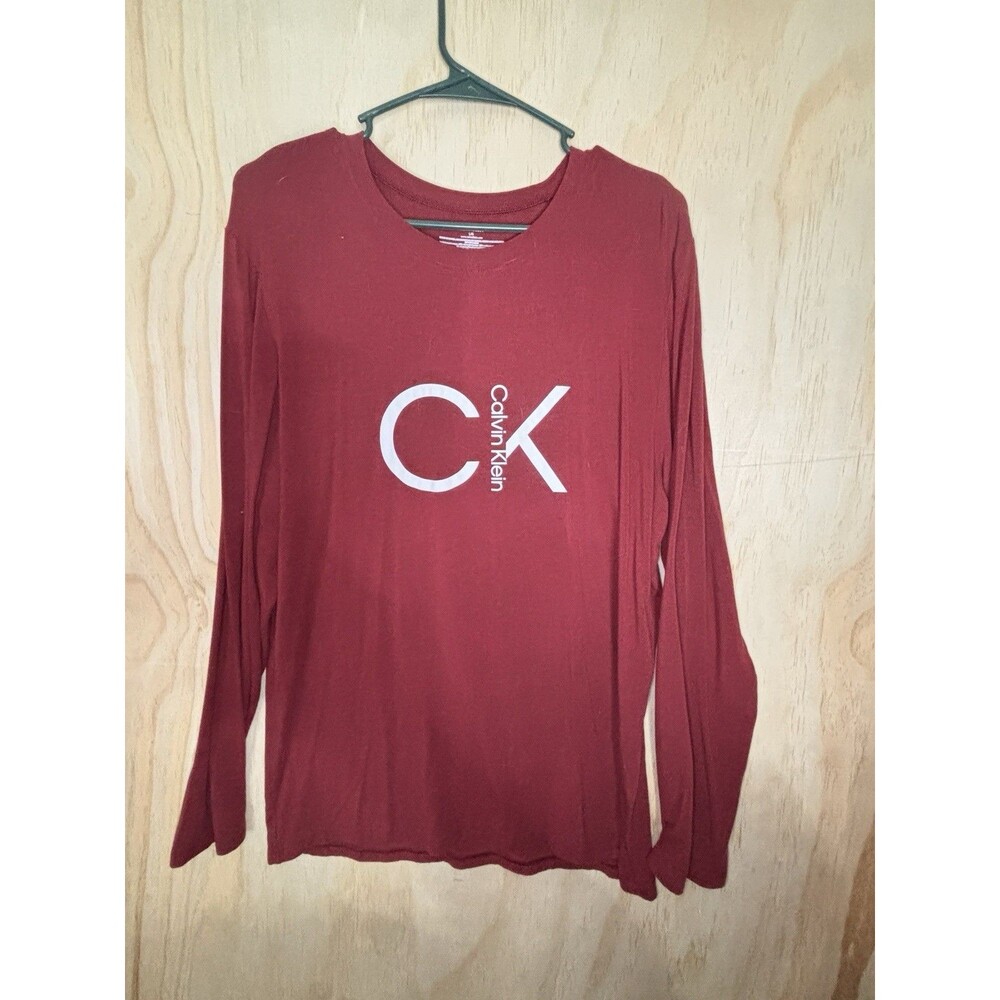 Calvin Klein Large Sleepwear Long Sleeve Burgandy T-shirt